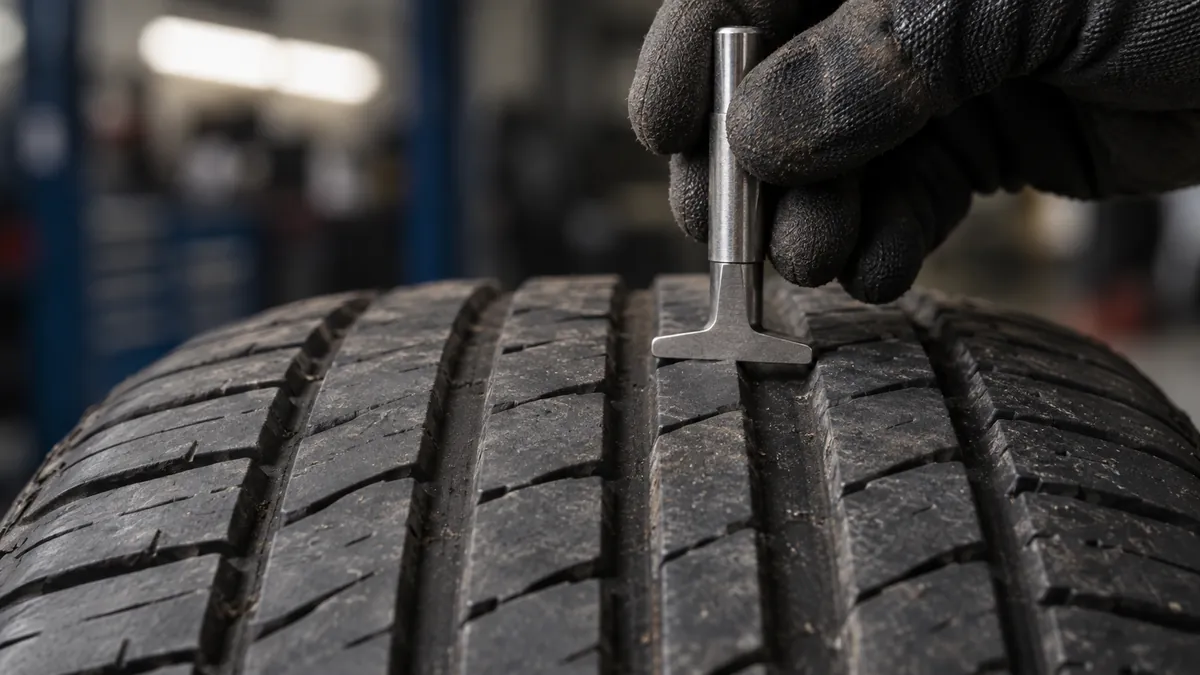Front tire tread finding